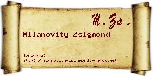 Milanovity Zsigmond névjegykártya
